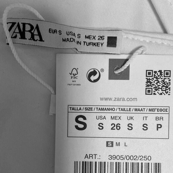 ZARA NWT White Scoop Neck Sleeveless Spaghetti Strap One Piece Bodysuit Size S - Picture 3 of 4